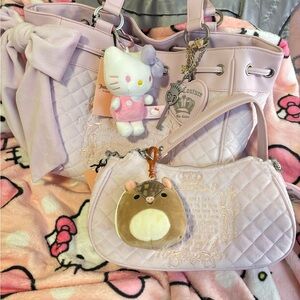 Juicy Couture Light Pink Quilted Tote with Matching shoulder bag